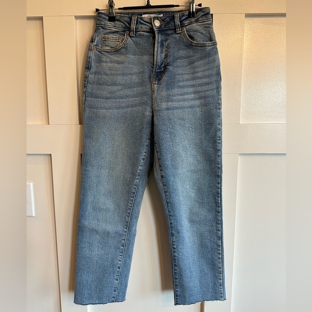 Primark Cropped Straight Leg Classic Blue Jeans